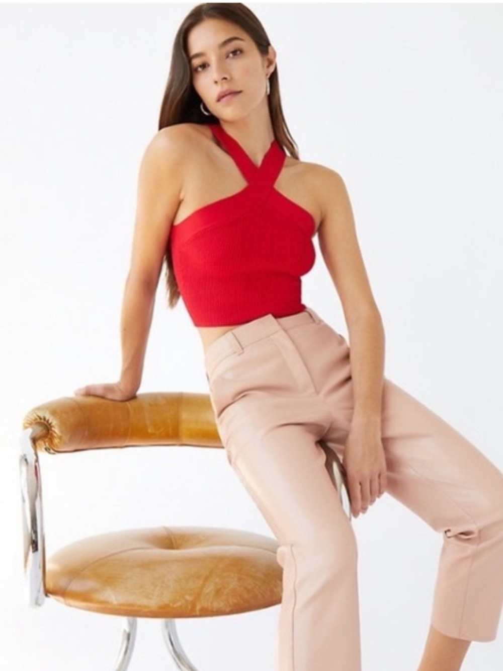 Aritzia Babaton Sculpt Knit Criss Cross Cropped Tank 😍 New!